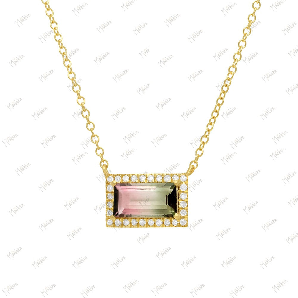 Diamond Bio Tourmaline Necklace