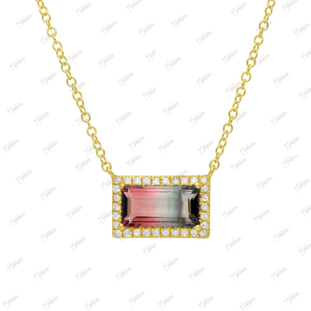 Diamond Bio Tourmaline Necklace