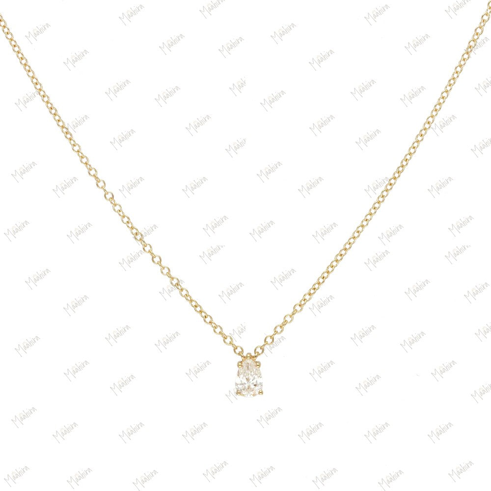 Minimalist Diamond Teardrop shape Necklace