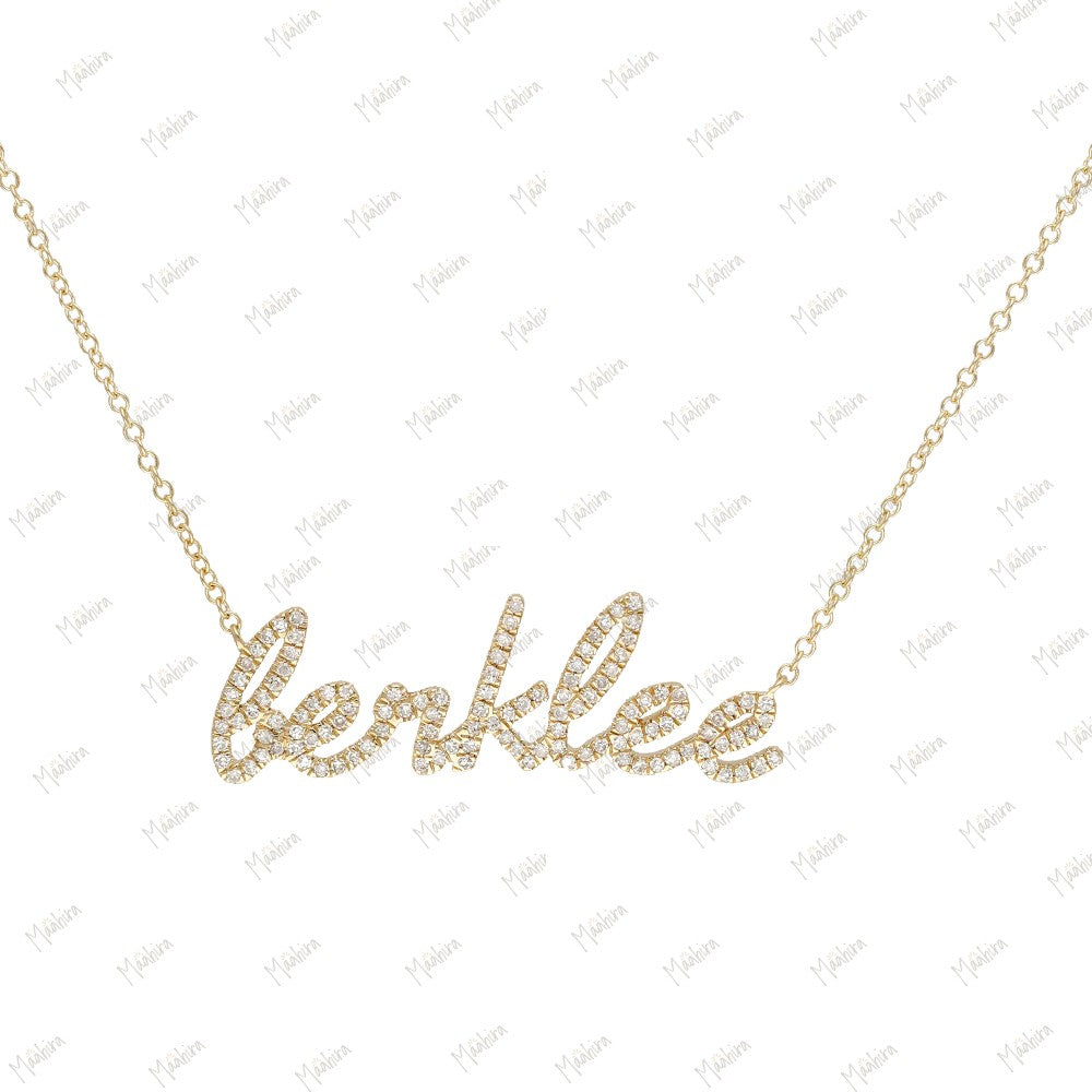 Gold Diamond Berklee Custom Name Necklace