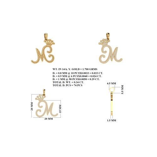 M Letter Pendant