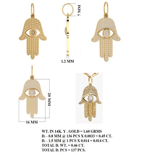Hamsa Hand Pendant