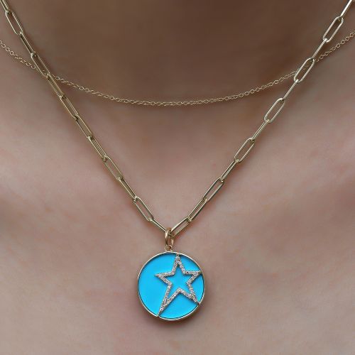 Malachite Diamond Star Pendant 20mm