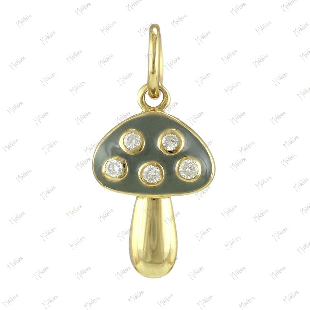 Diamond Mushroom Pendant 8x13mm