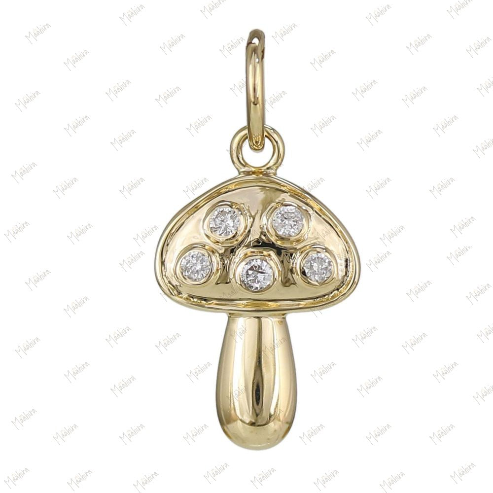 Diamond Mushroom Pendant 8x13mm