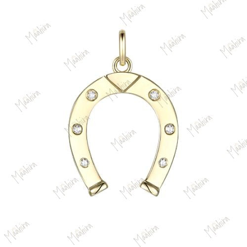 Diamond Horse Shoe Pendant 15x13.5mm