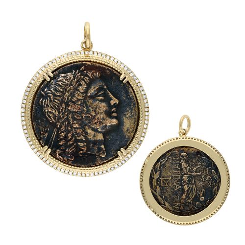 Diamond Brass Coin Pendant