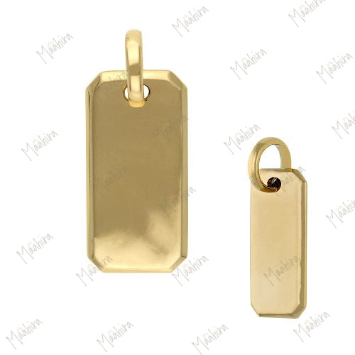 Solid Gold Dog Tag Pendant
