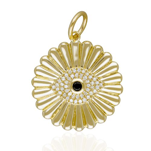 Diamond & Blue Sapphire Evil Eye Rays Pendant