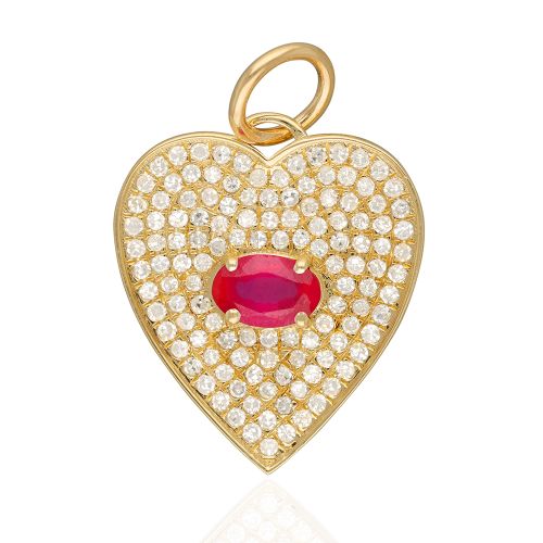 Diamond & Emerald Heart Pendant