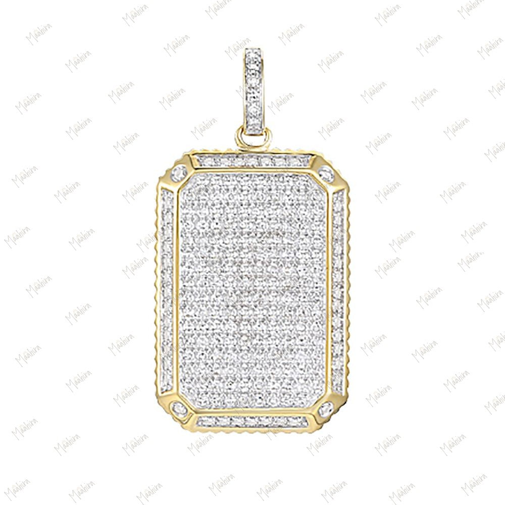 Diamond Dog Tag Pendant 14x20mm