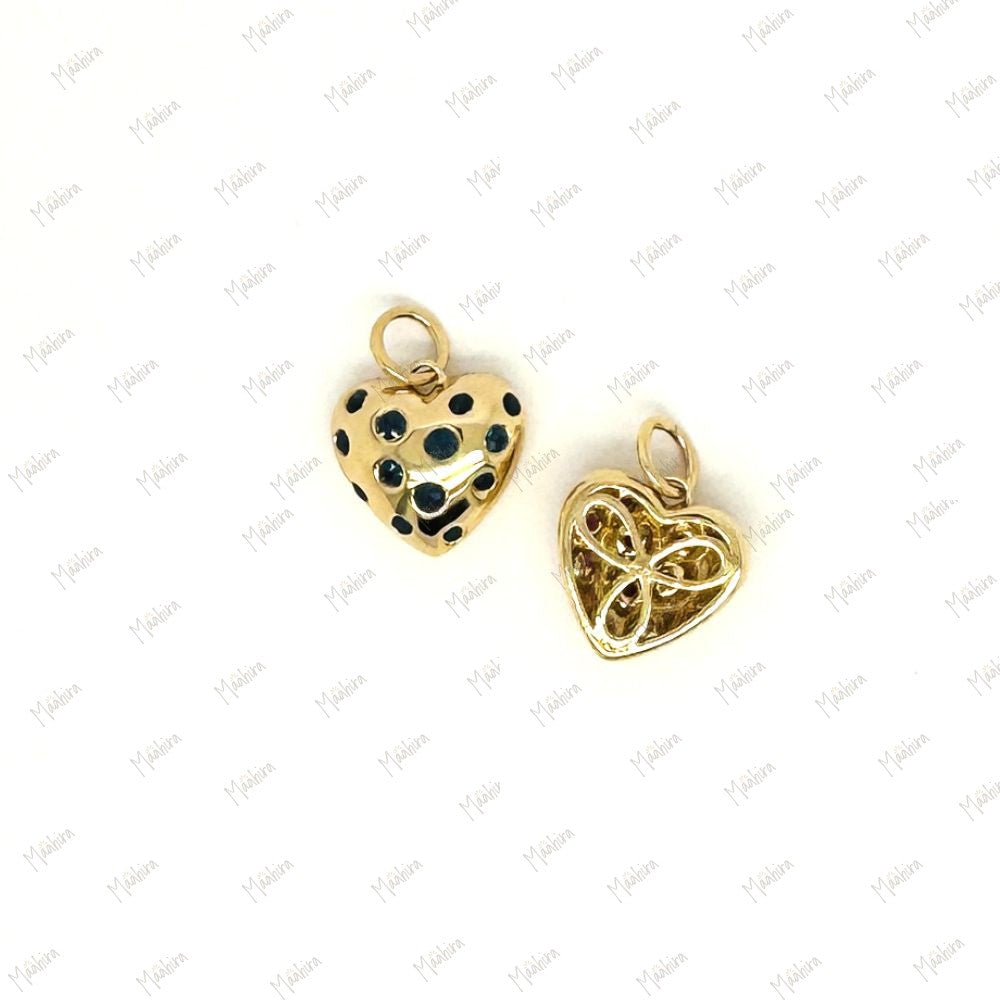 Blue Sapphire Heart Pendant 12.8x12mm