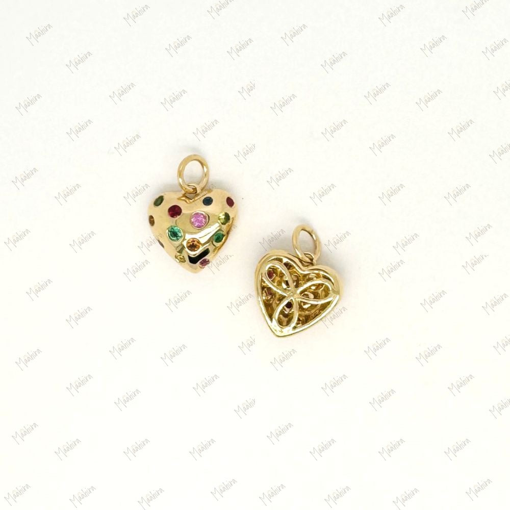 Blue Sapphire Heart Pendant 12.8x12mm