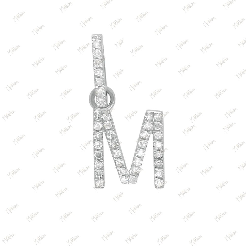 Diamond Initial Letter A Pendant with Clicker Lock 8.90x10mm, Lock 6x9mm