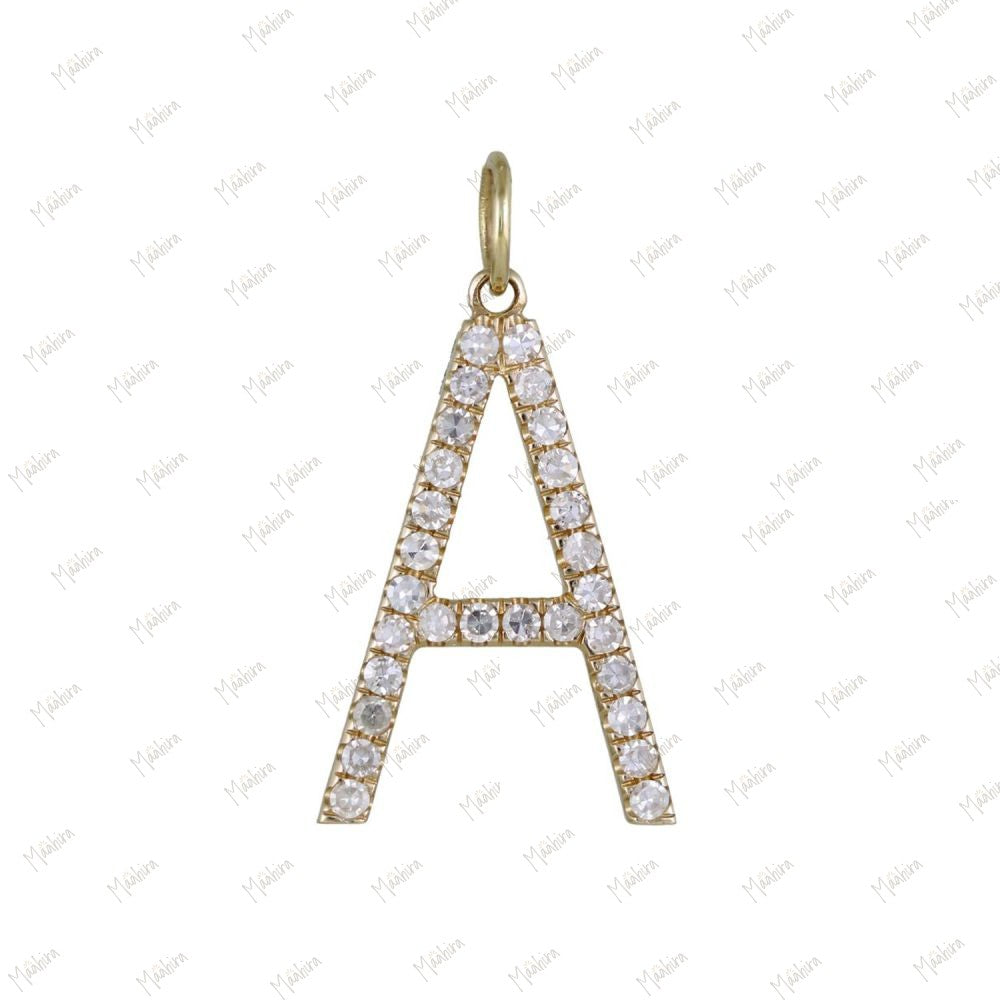 Diamond Initial Letter A Pendant 15mm