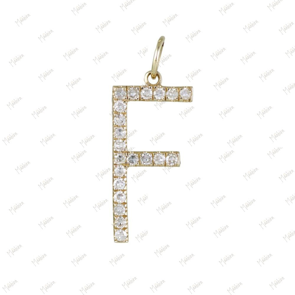 Diamond Alphabet Initial Letter C Pendant 15mm