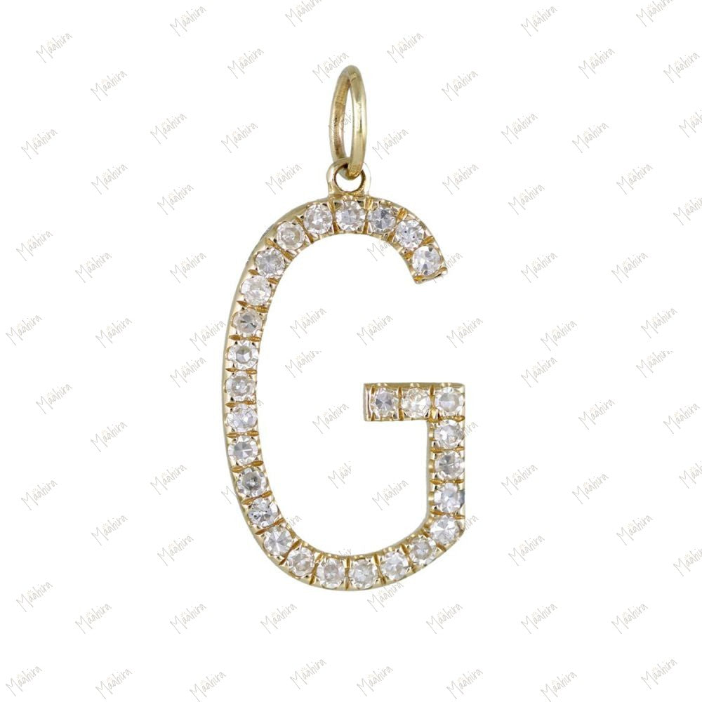 Diamond Initial Pendant Letter "G" 15mm