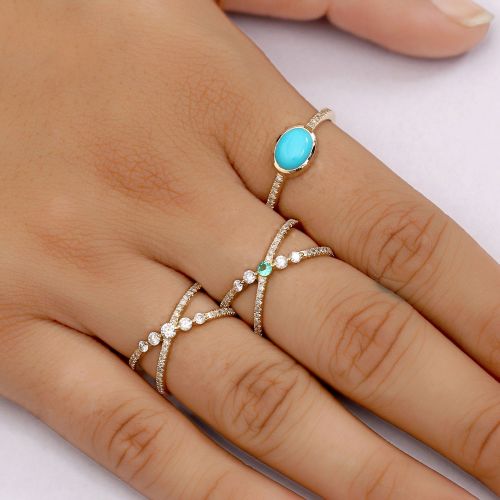 Diamond Criss Cross Ring