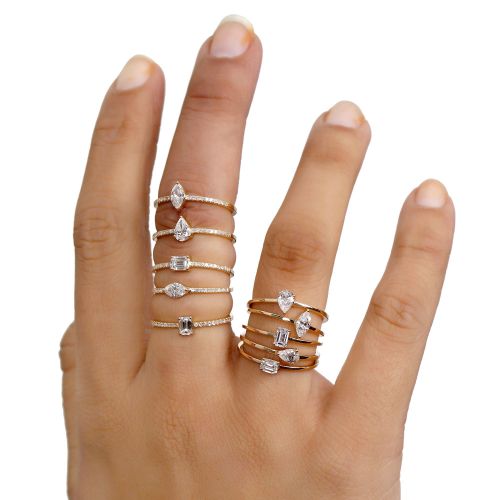 Octagon Solitaire Ring