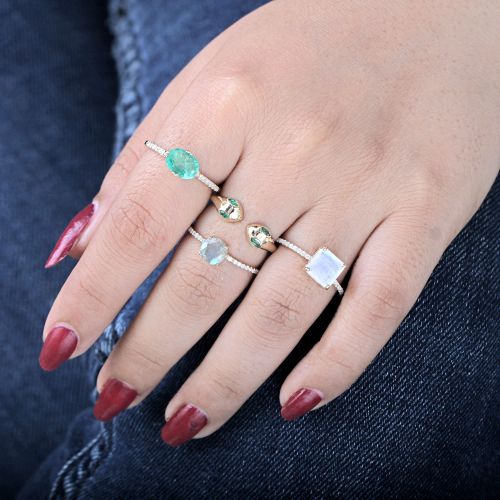 Rainbow Moonstone Ring