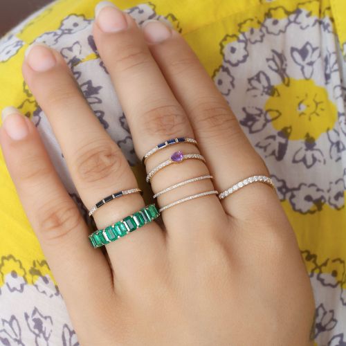 Emerald Band Ring 6