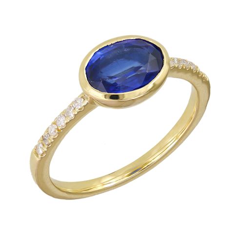 Diamond Oval Shape Kyanite Ring