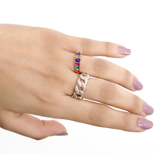 Diamond Multi Color Ring -7