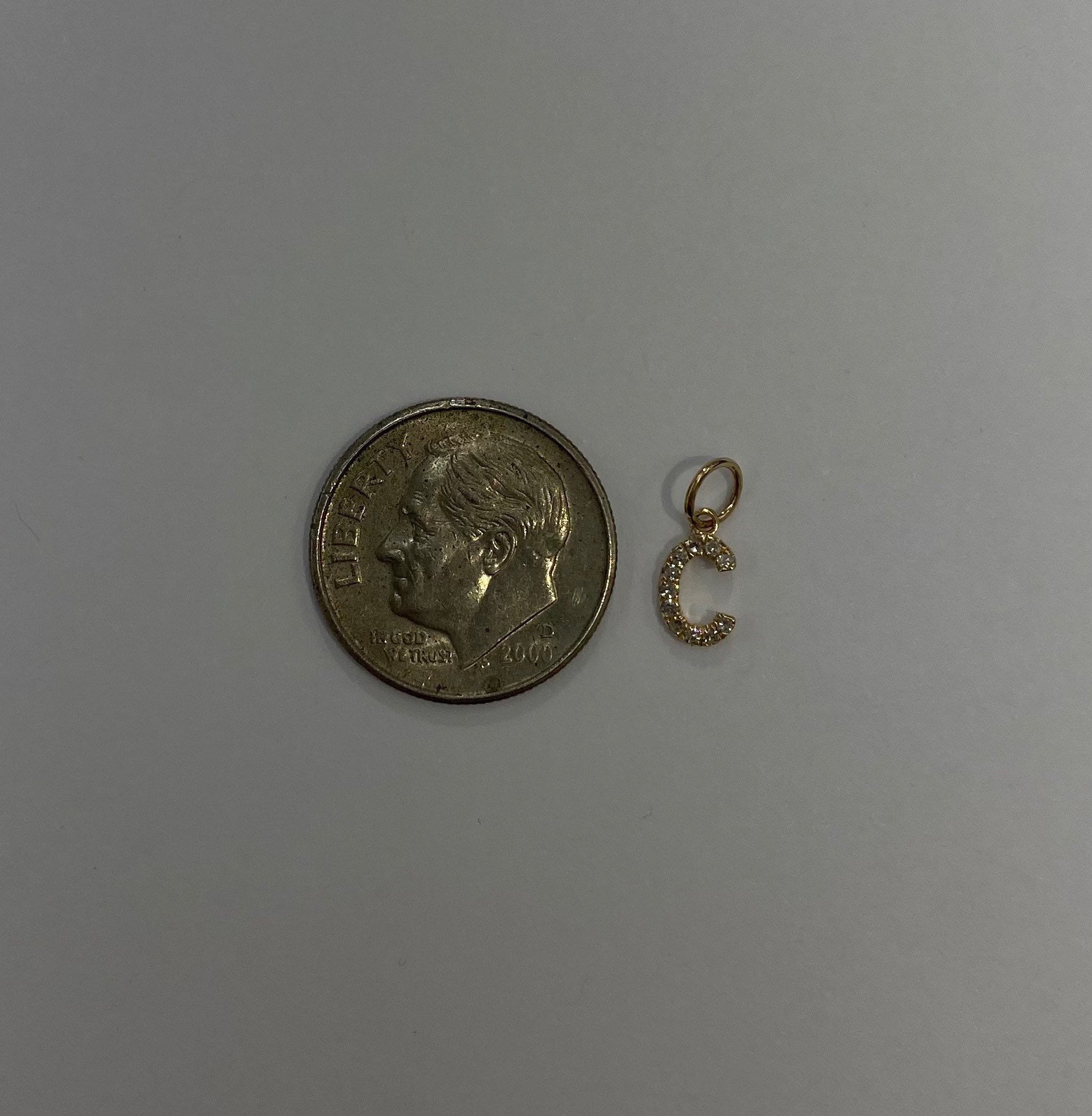 "C" Diamond Charm
