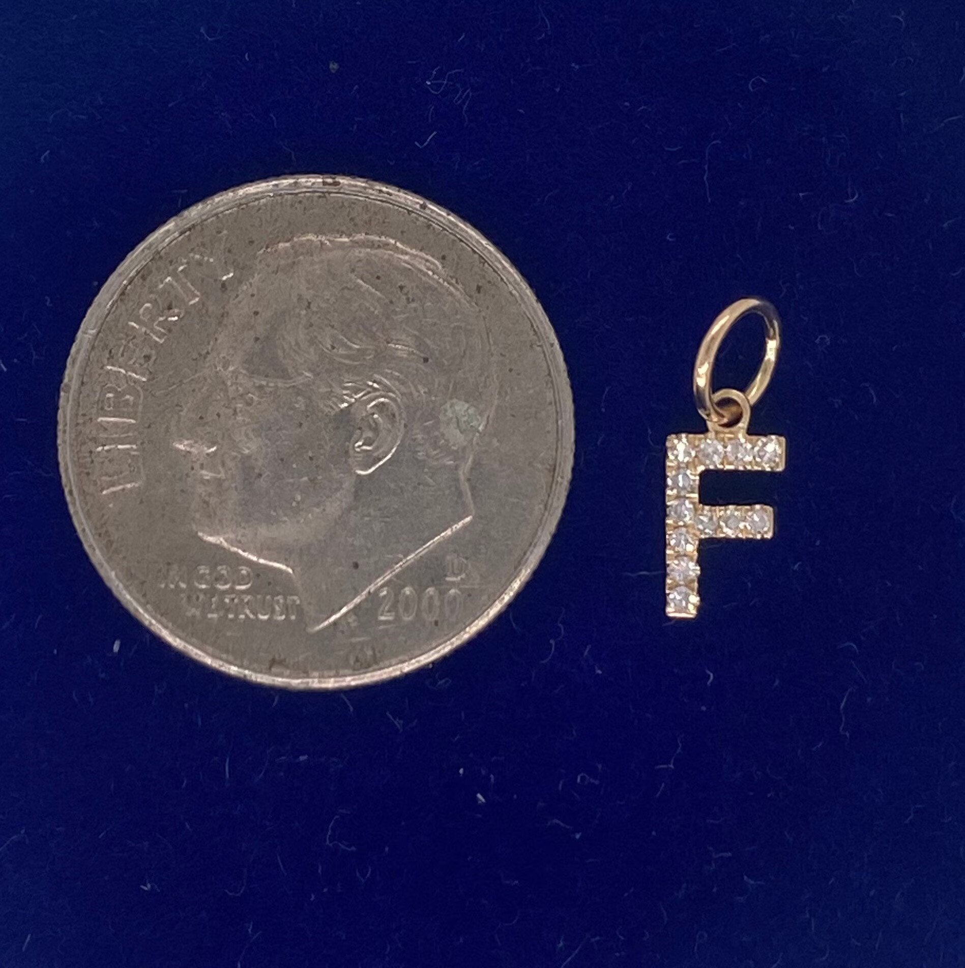 "F" Diamond Charm