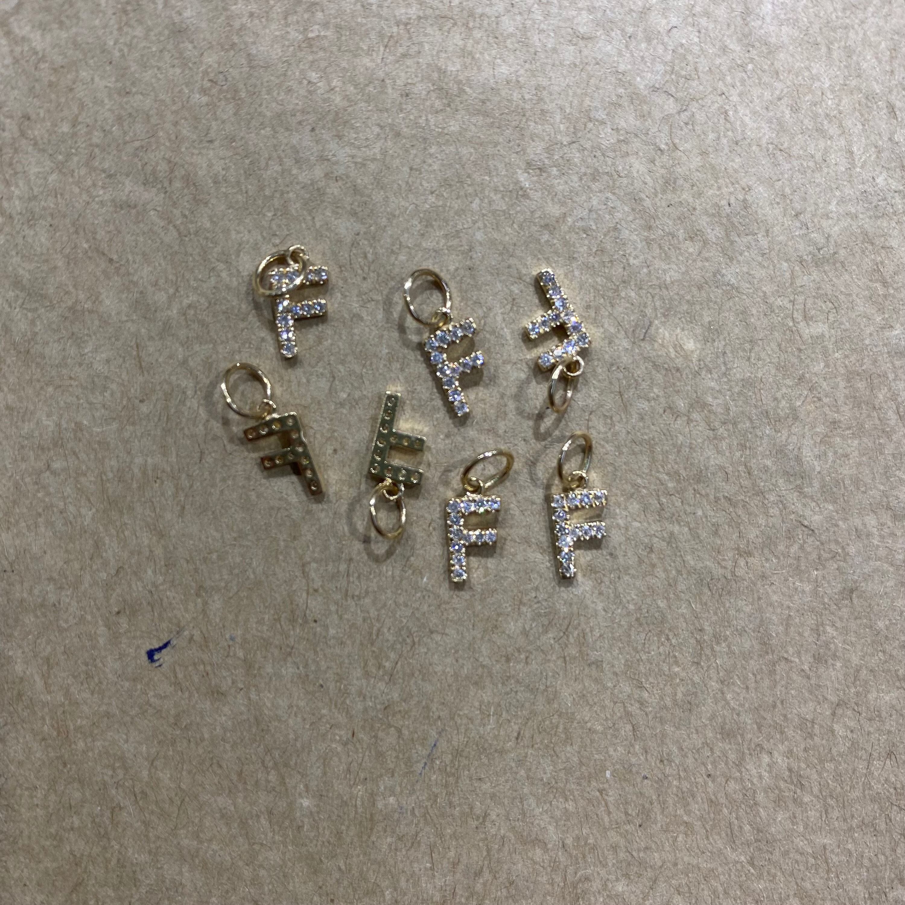 "F" Diamond Charm