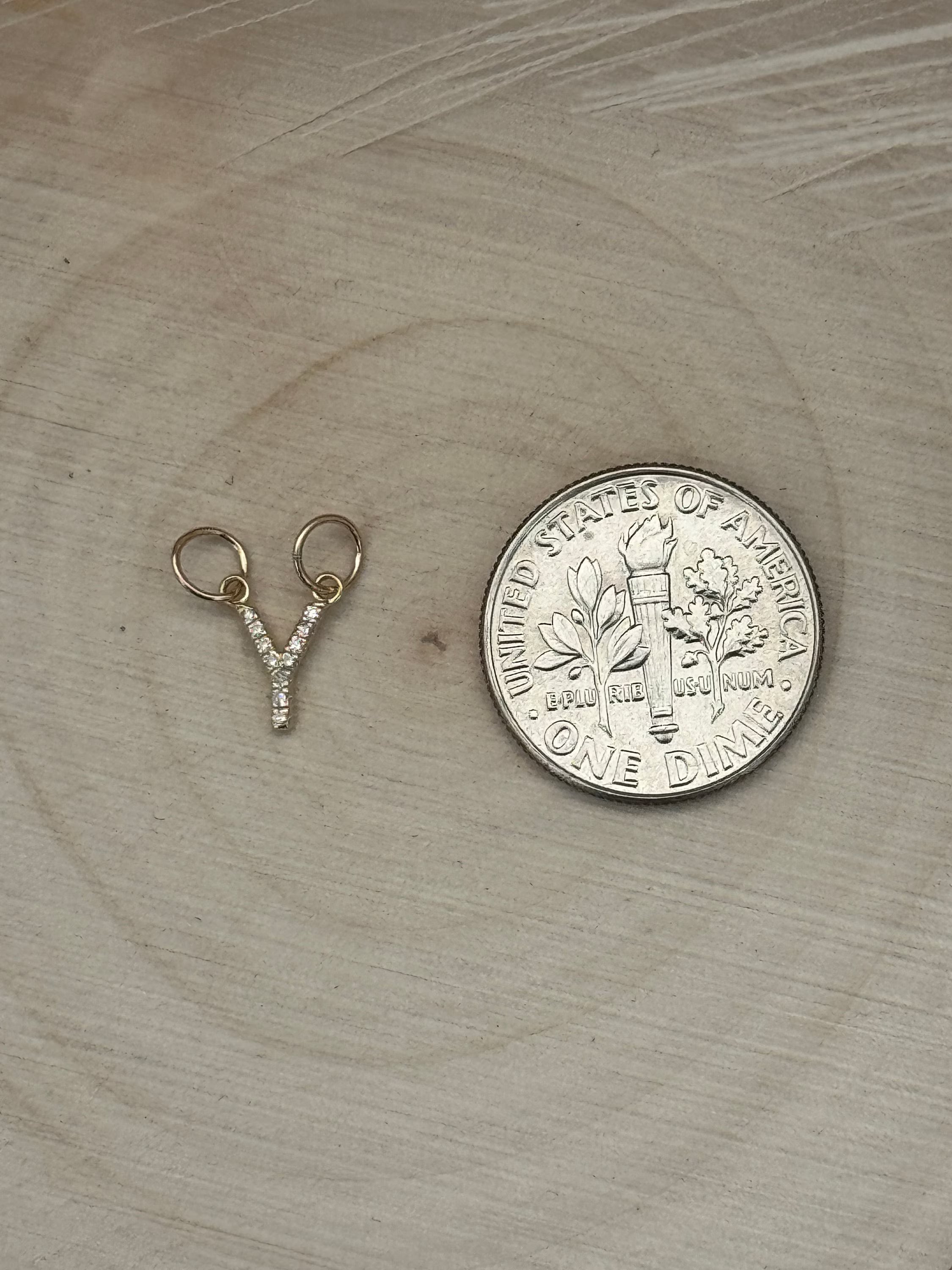 "Y" Diamond Charm