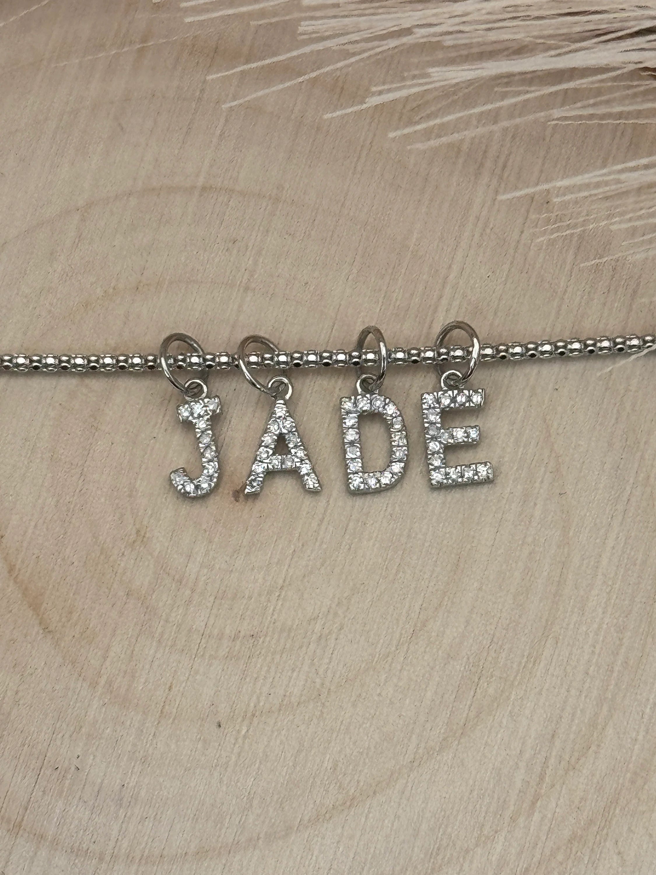 "B" Diamond Charm