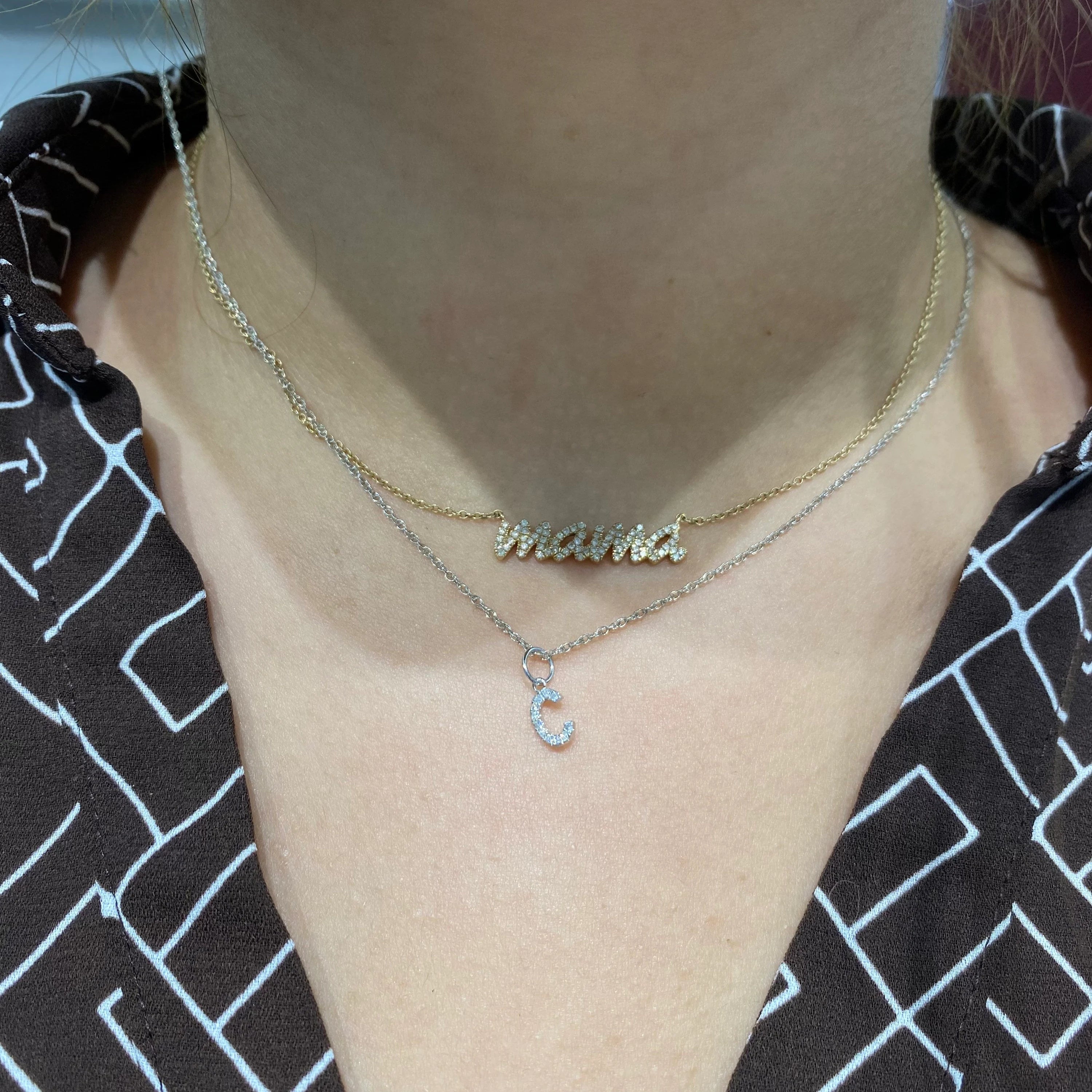 "C" Diamond Charm
