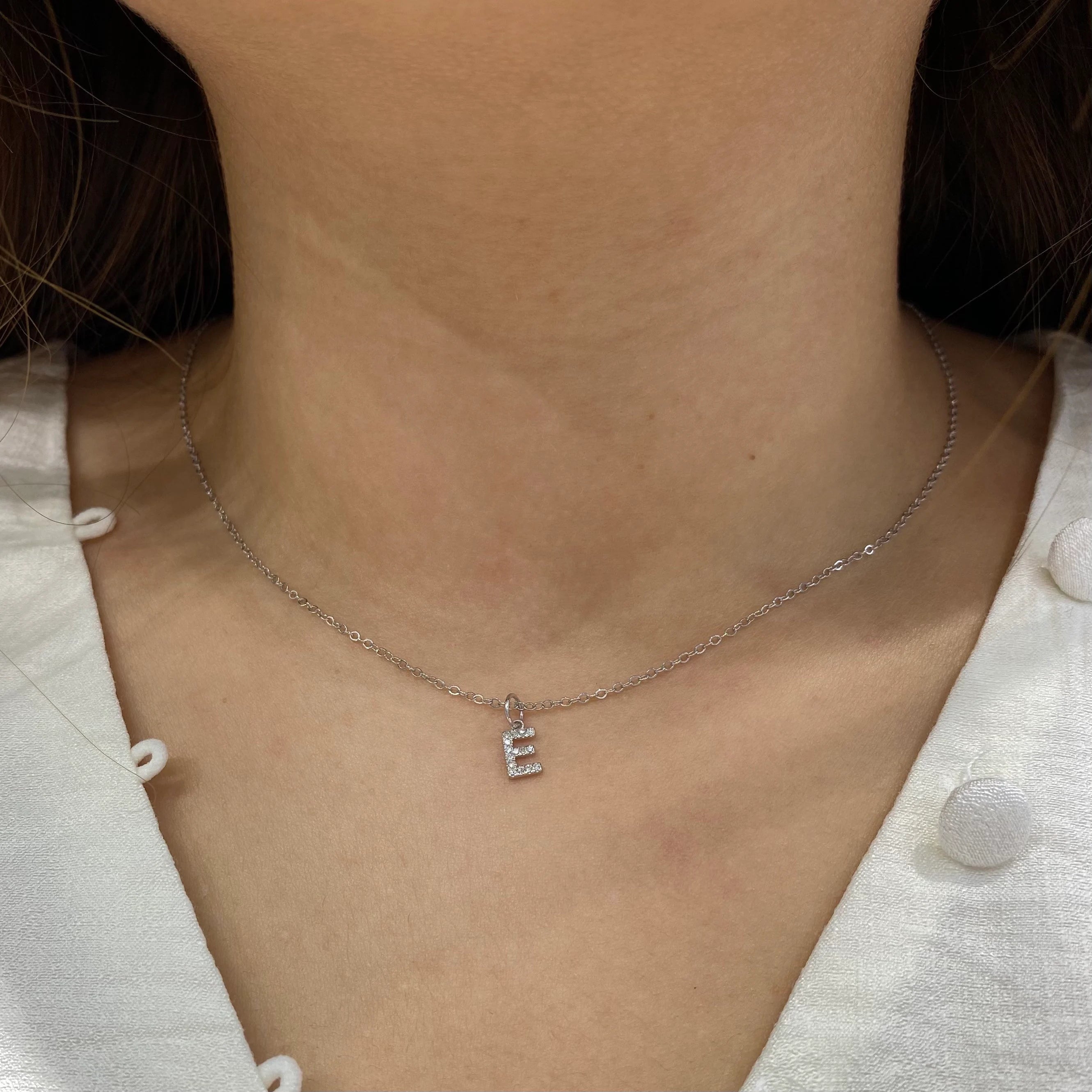 "E" Diamond Charm