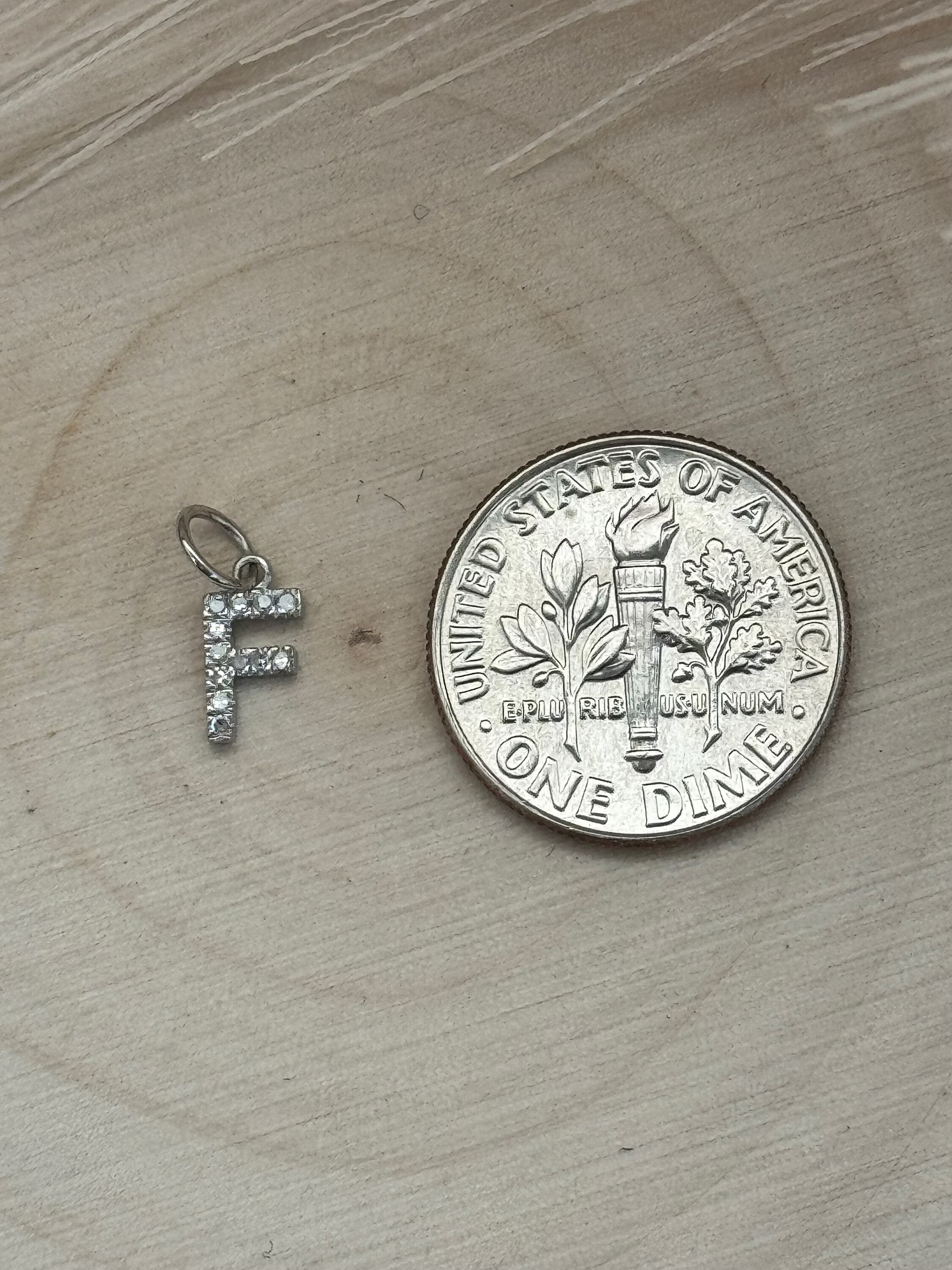 "F" Diamond Charm