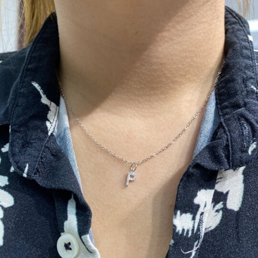 "P" Diamond Charm
