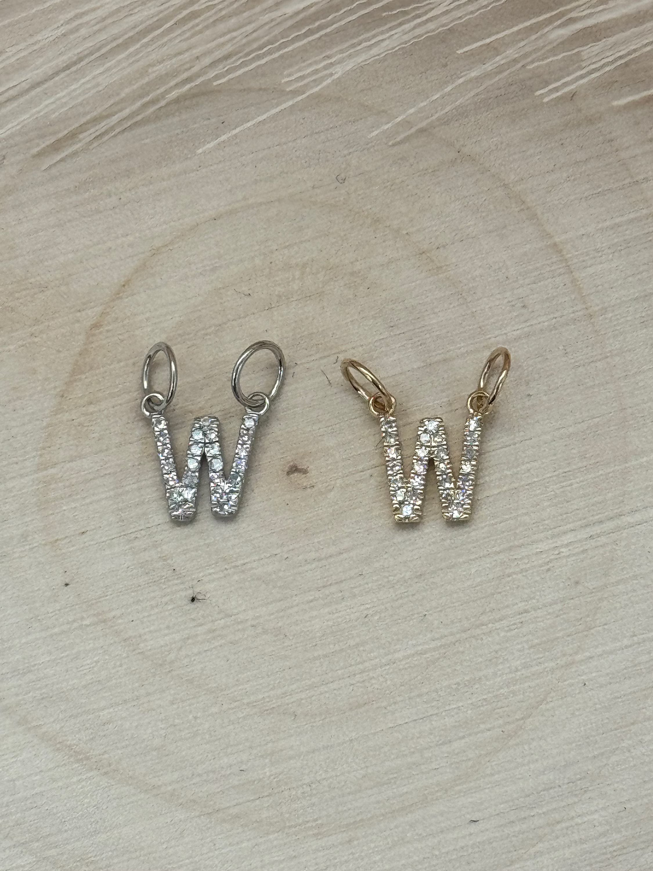 "W" Diamond Charm