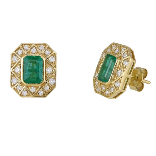Emerald Octagon Earring