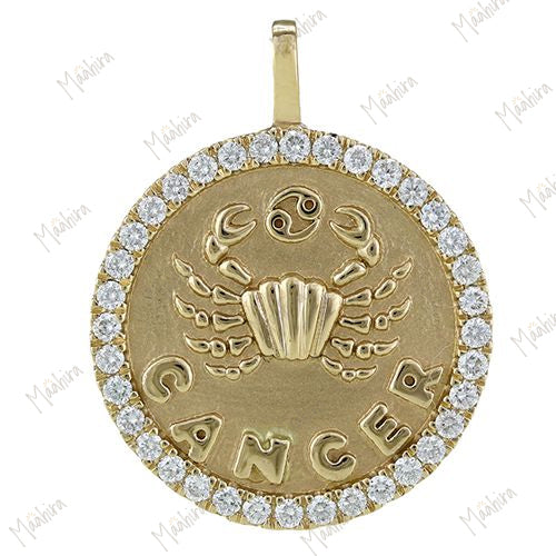 Diamond Zodiac Cancer Sign Pendant