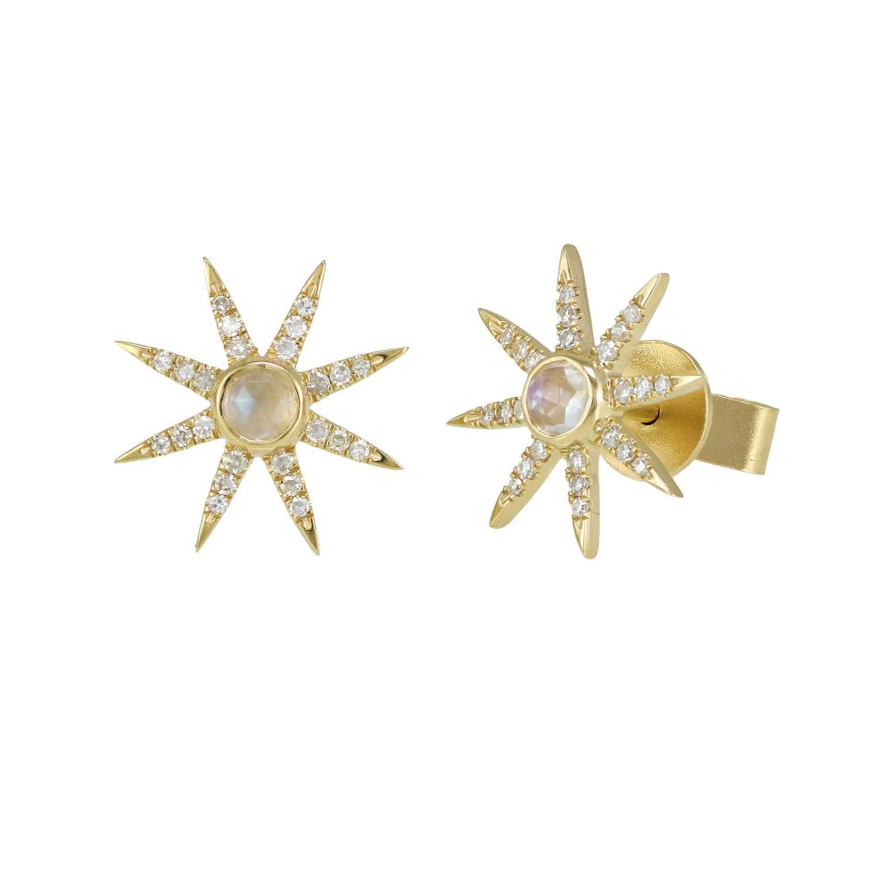 Diamond Star Studs With Turquoise
