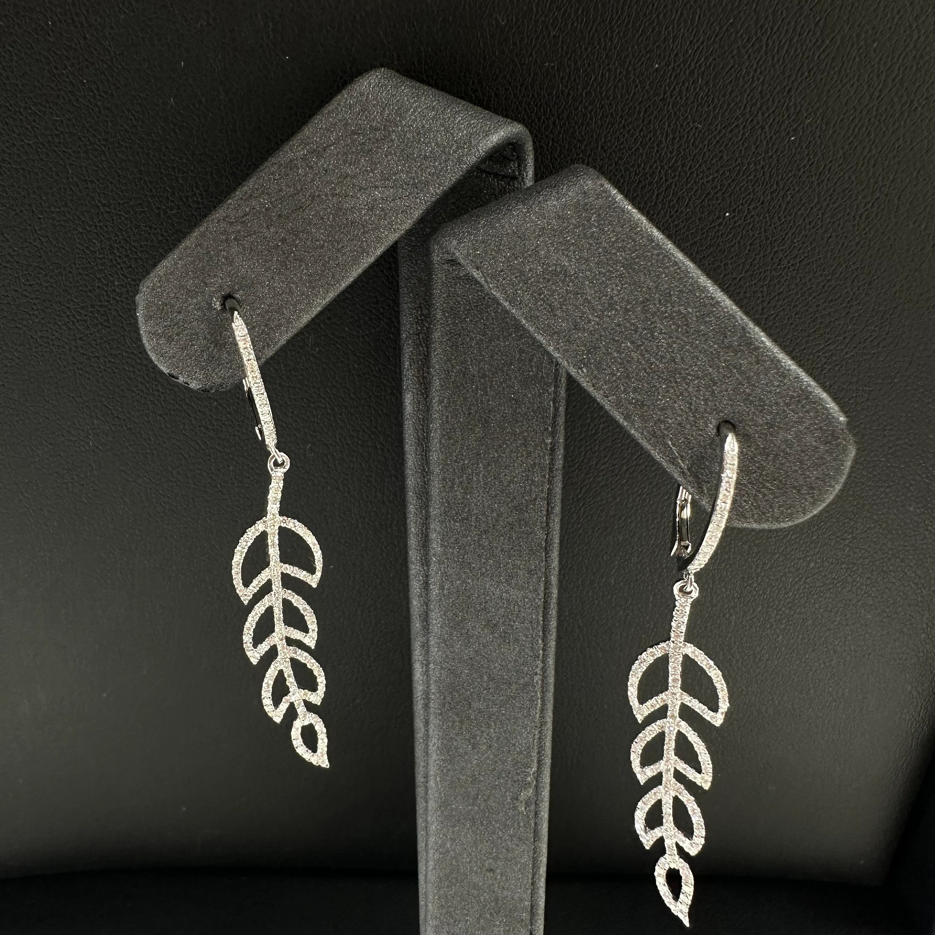 Diamond Feather Danglers