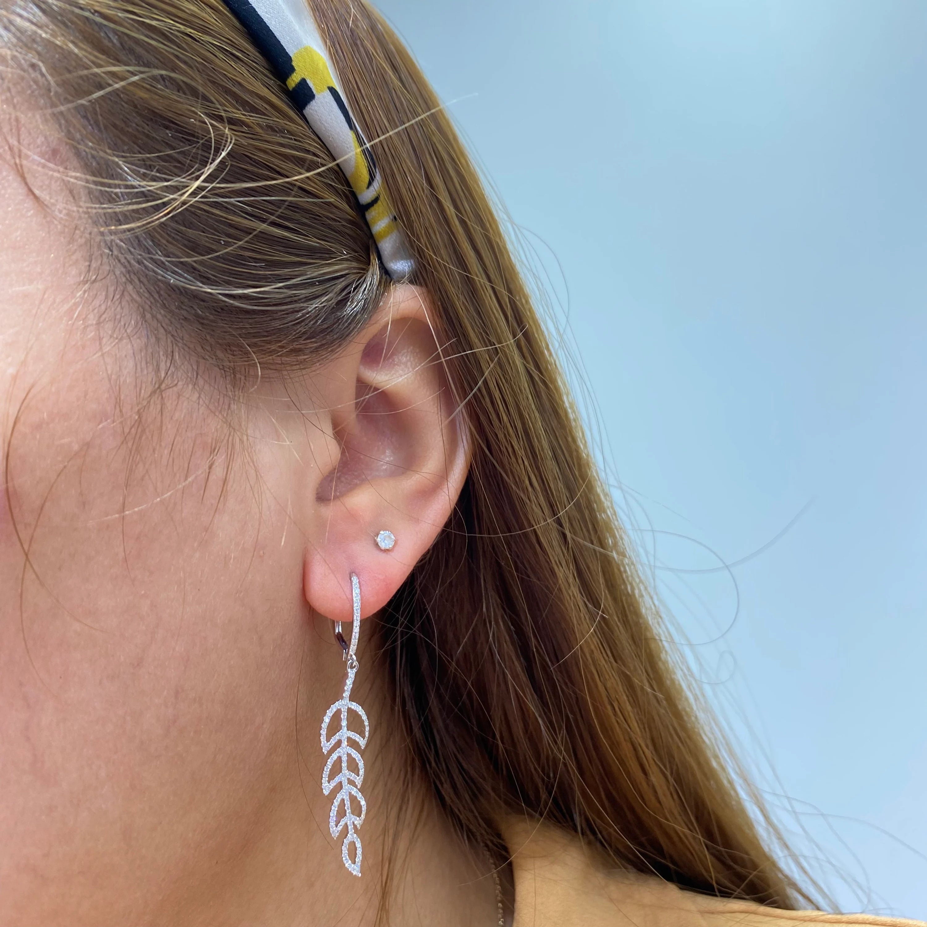 Diamond Feather Danglers