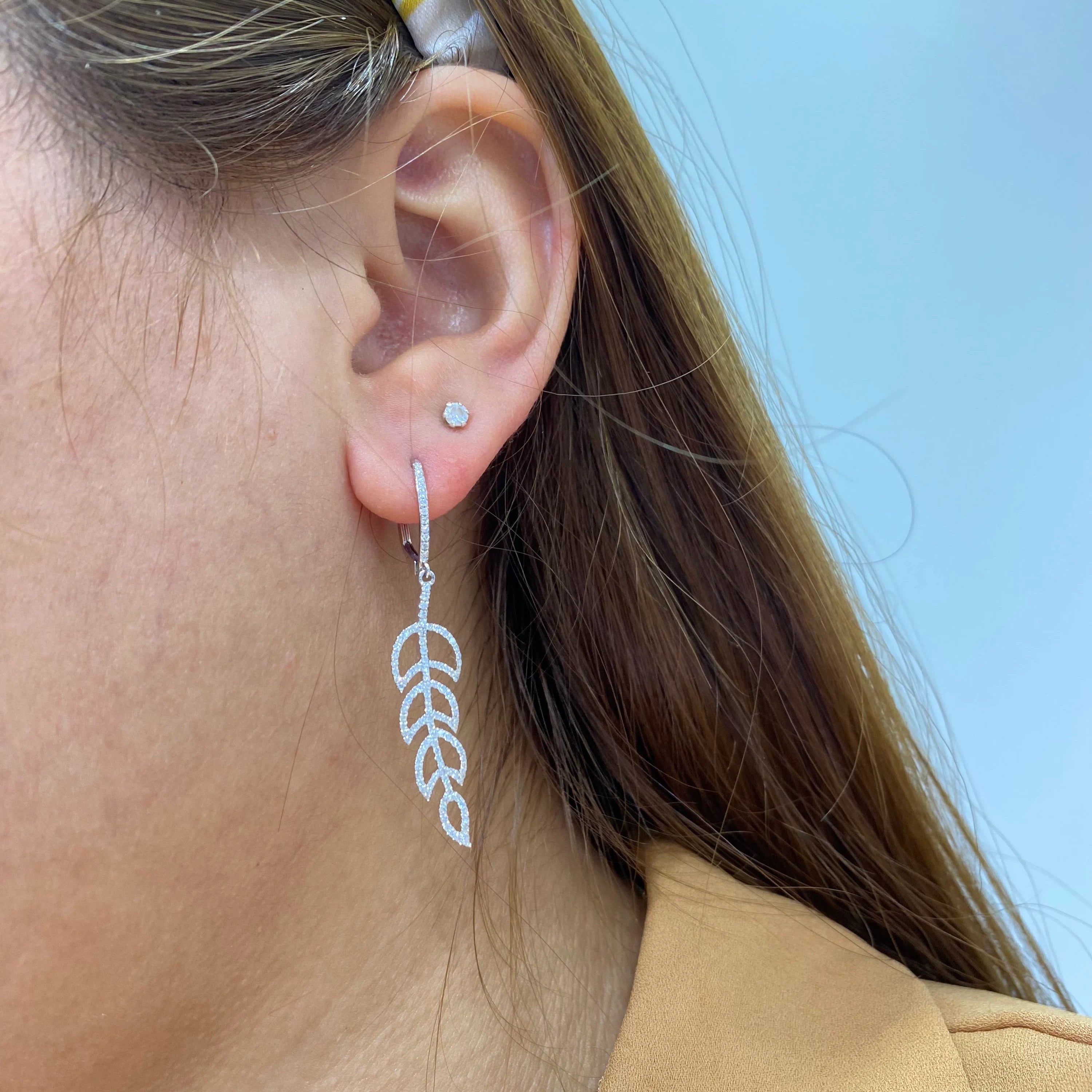 Diamond Feather Danglers