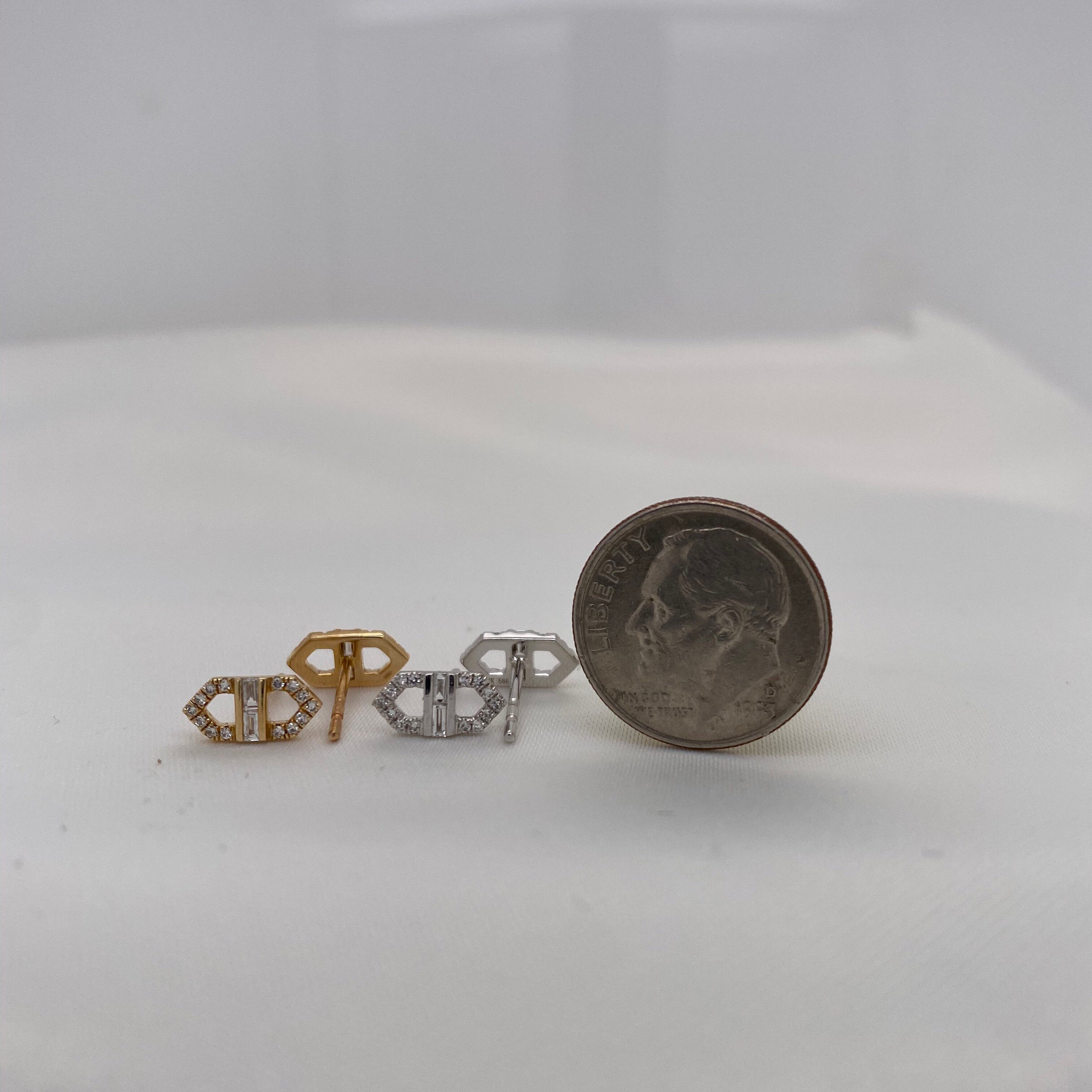 Bridged Frame Diamond Ear Studs