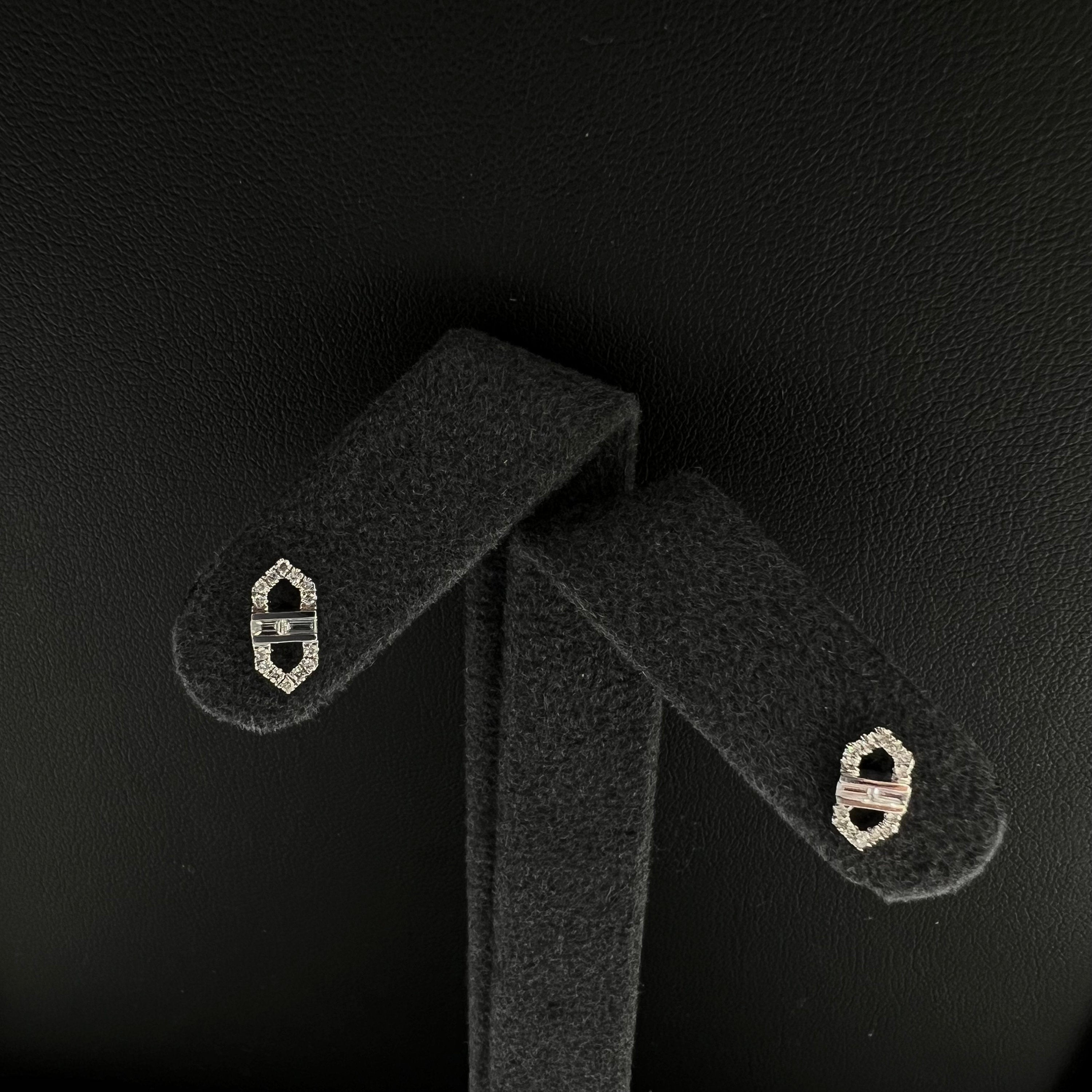 Bridged Frame Diamond Ear Studs