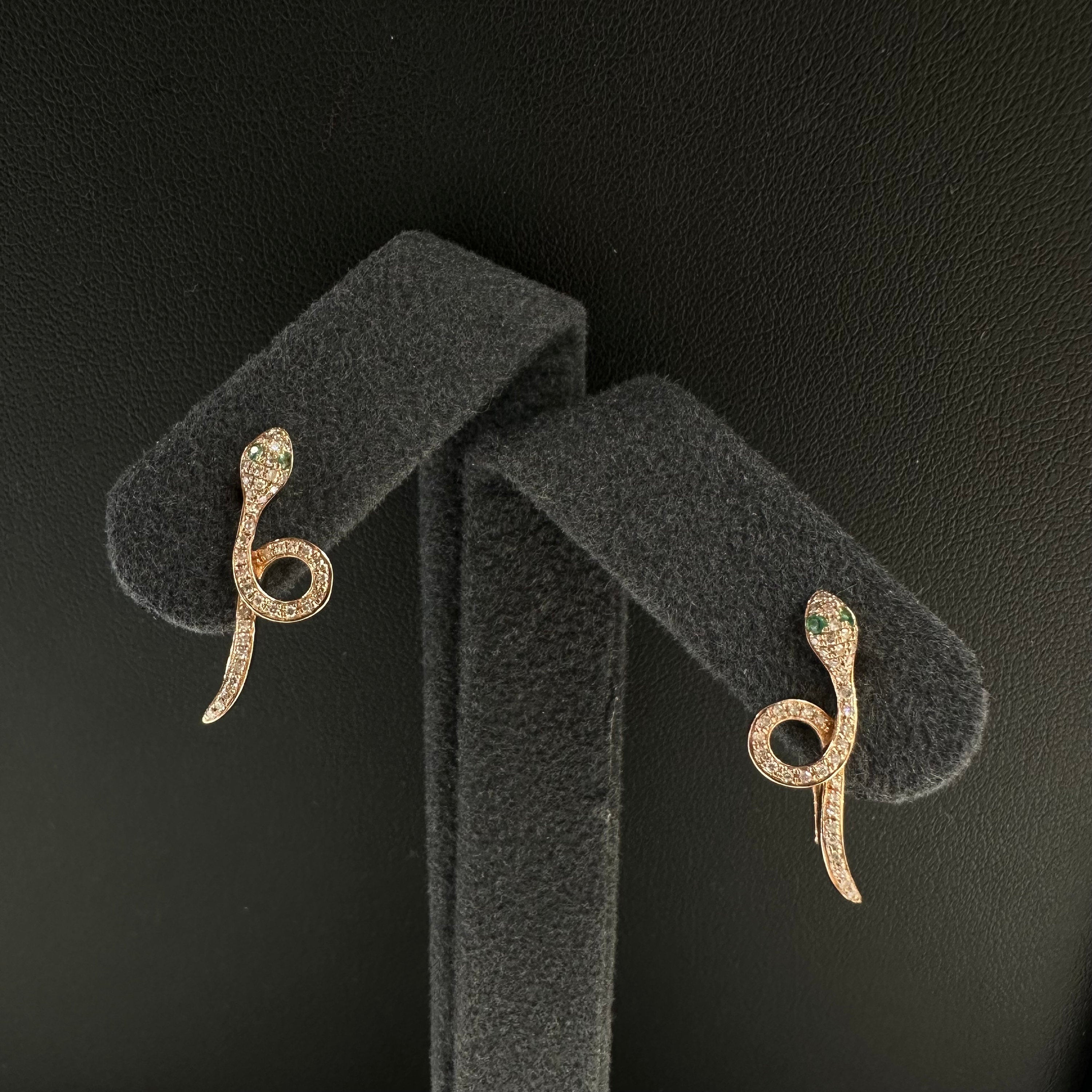 Diamond Snake Earring