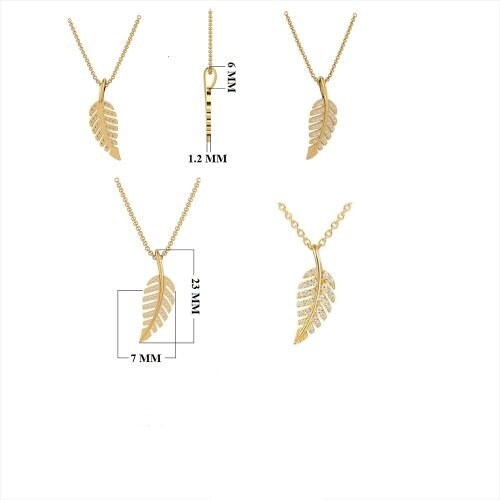 Diamond Leaf charm necklace