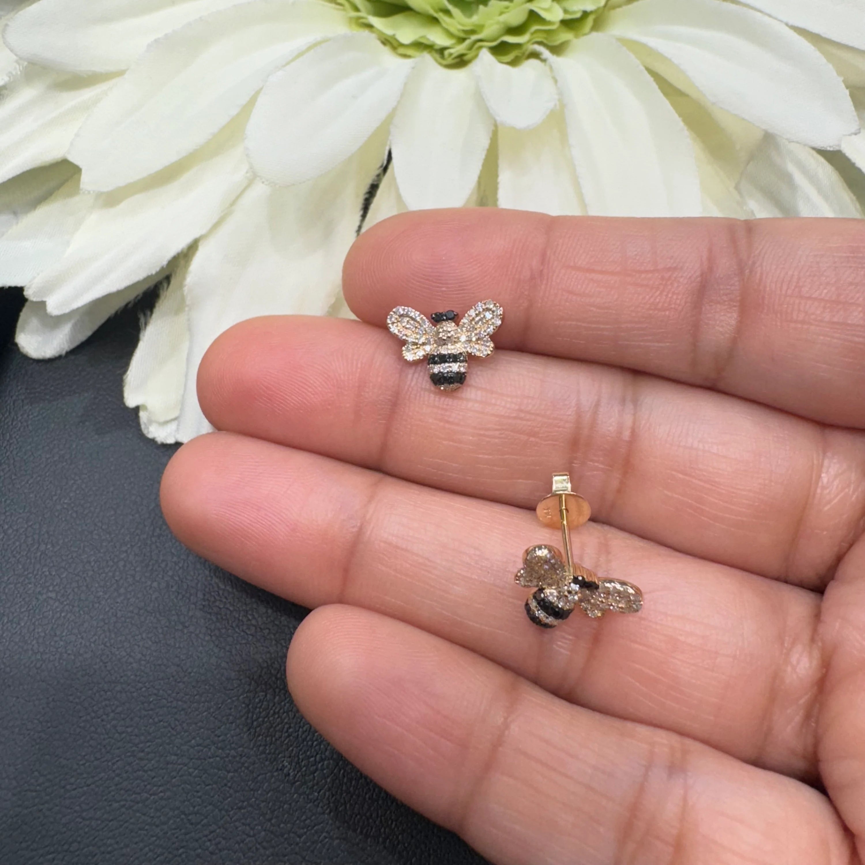 Diamond Bumble Bee Studs