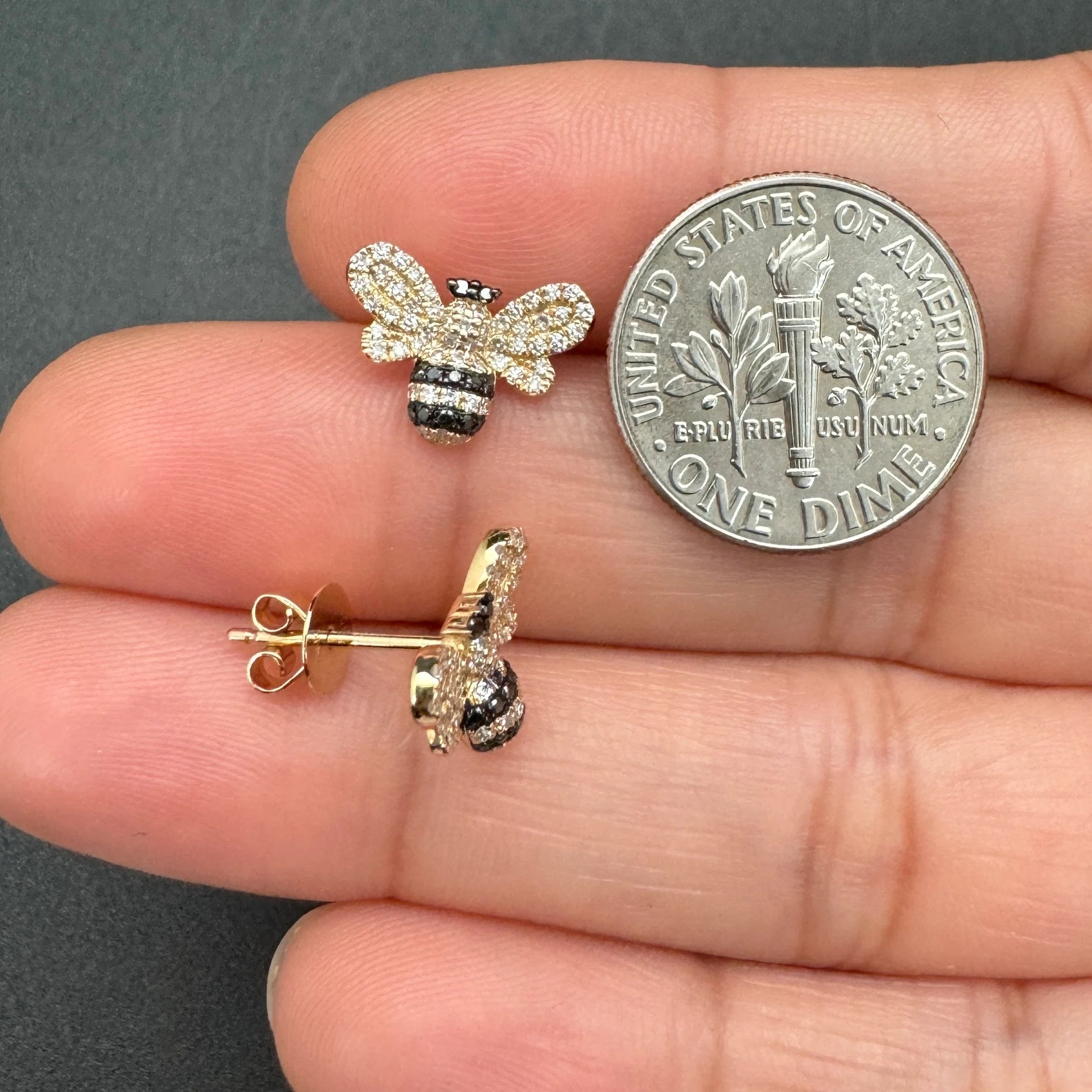 Diamond Bumble Bee Studs