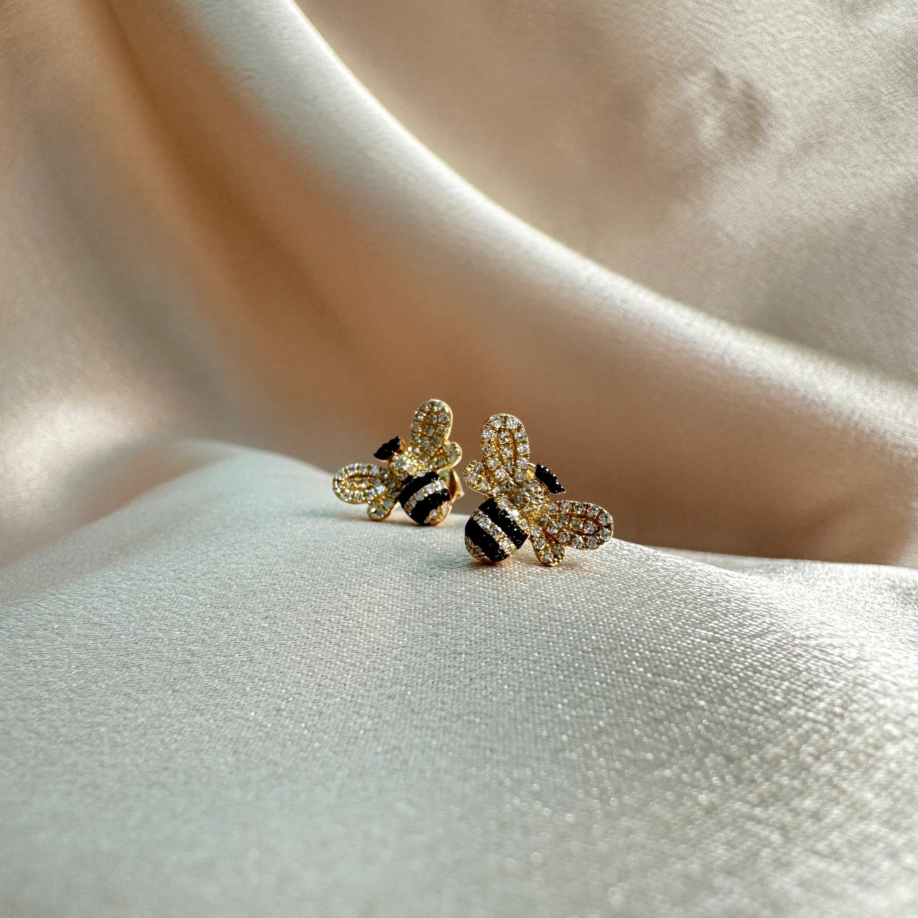 Diamond Bumble Bee Studs